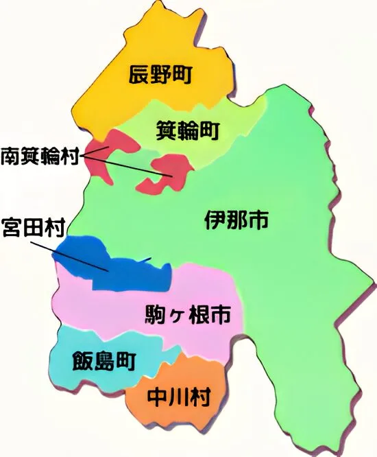 あいえんのサポートエリア上伊那の図